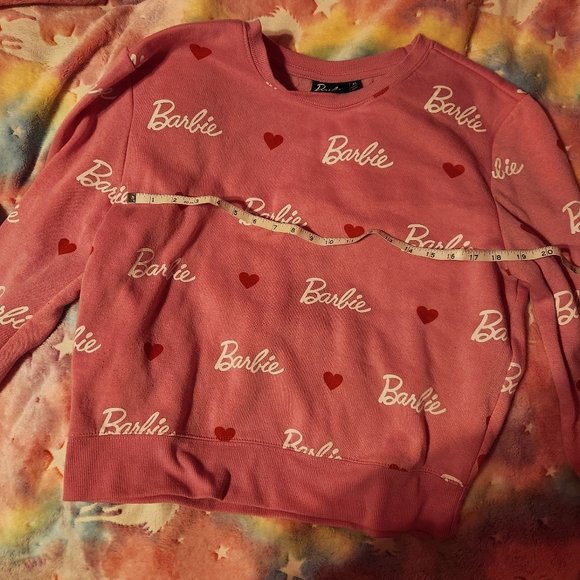 Girl's Pink Barbie Top with Red Hearts - Picture 2 of 4